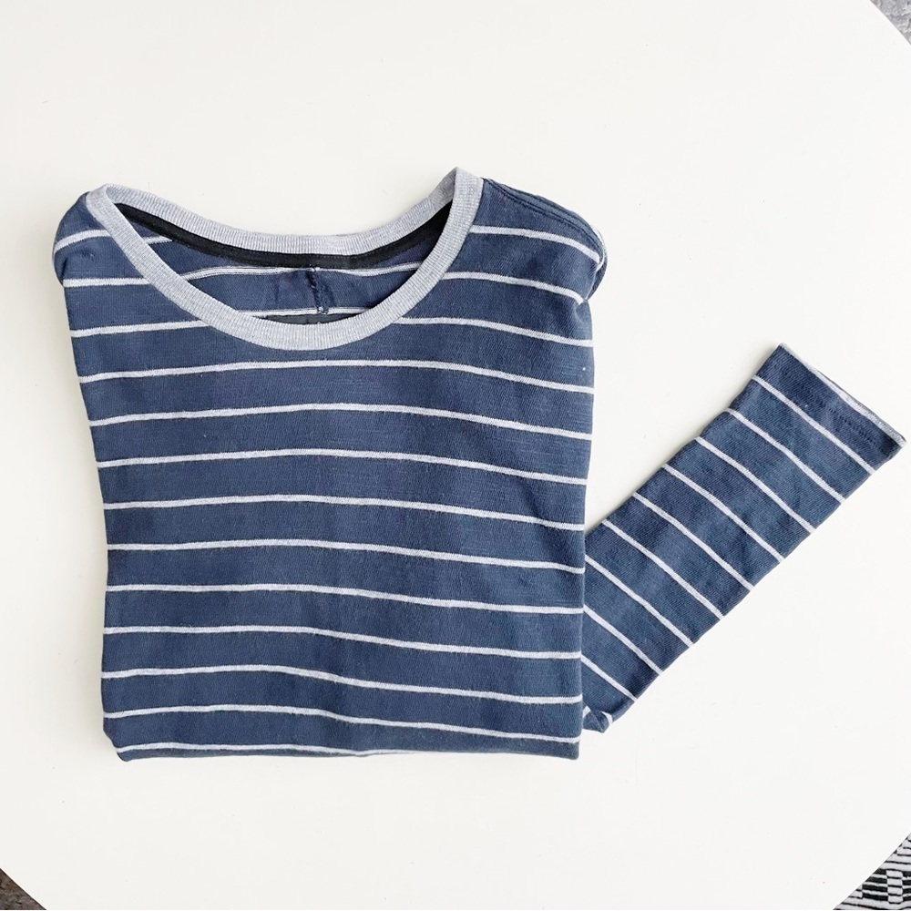 Rag & Bone Cotton Stripe Knit Long Sleeve Blue Men’s Size Small